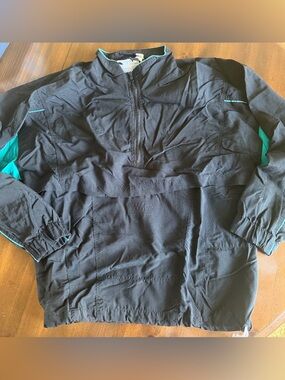 Vintage Nike Black Windbreaker Pullover with Teal Accents